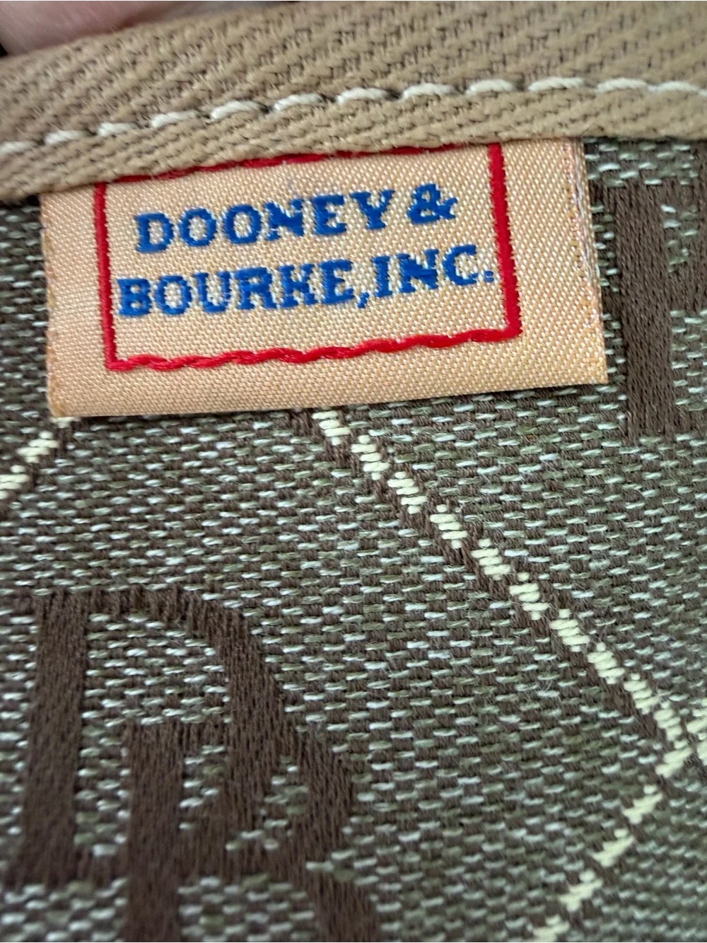 Dooney‎ and Bourke Signature Canvas Monogram Tote Brown Tan